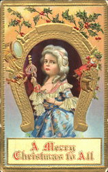 Girl Horseshoe Postcard