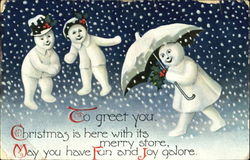 To Greet You Snowmen Postcard Postcard