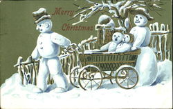 Snowman Family Postcard