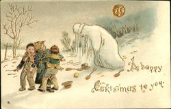 Melting Snowman Gold Postcard