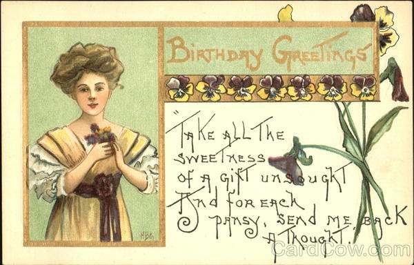 Birthday Greetings H. B. Griggs (HBG)