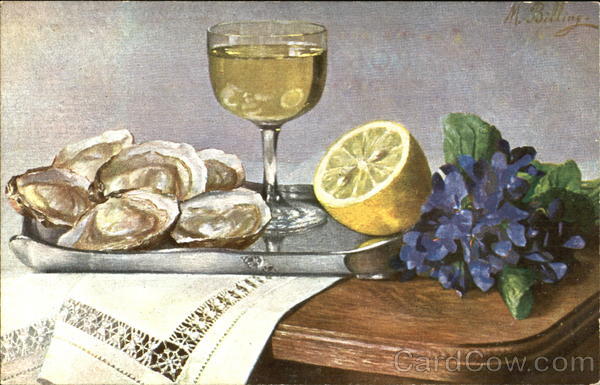 Still Life - Oysters M. Billing Artist Signed
