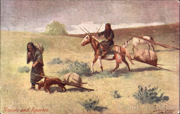 Travois And Squaws John Innes Native Americana