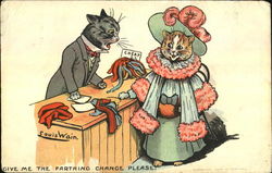 Give Me The Farthing Change Please Louis Wain Postcard Postcard