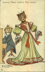 Sister Mary Jane's Top-Note Louis Wain Postcard Postcard