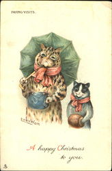 A Happy Christmas To You Louis Wain Postcard Postcard