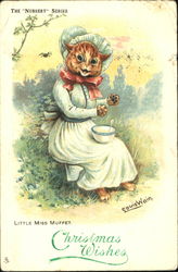 Little Miss Muffet Louis Wain Postcard Postcard