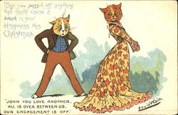 Christmas Series 9011 Louis Wain Postcard Postcard