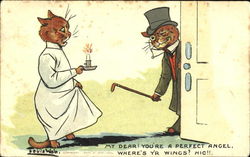 Perfect Angel Louis Wain Postcard Postcard