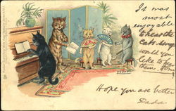 Piano Cats Louis Wain Postcard Postcard