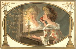 Woman Mirror Postcard