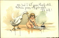 Cupid & Duck Postcard