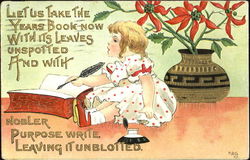 Girl Writing H.B. Griggs (HBG) Postcard Postcard