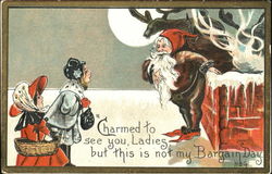 Santa on Rooftop Postcard