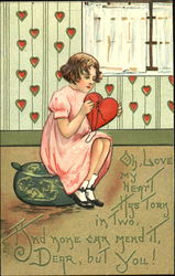 Girl w/Heart Postcard