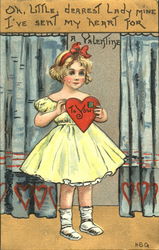 Girl w/Heart H.B. Griggs (HBG) Postcard Postcard