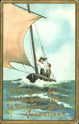 Will You Sail Lover's Sea With Me In The Good Ship Valentine? Postcard