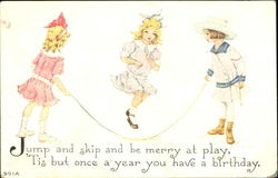 Girls Jumping Rope Postcard