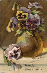Hearty Greetings Artist Signed Postcard Postcard