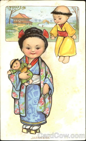 Japanese Girl with Dolls - Swifts Premium Butterine