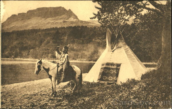 Indian Camp At St. Mary's Lake Native Americana
