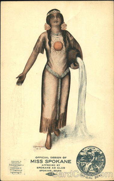 Miss Spokane 1912 Washington Native Americana