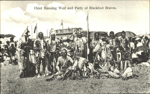 Chief Running Wolf And Party Of Blackfoot Braves Native Americana