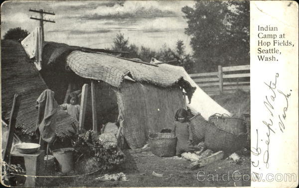 Indian Camp At Hop Fields, I Seattle Washington Native Americana