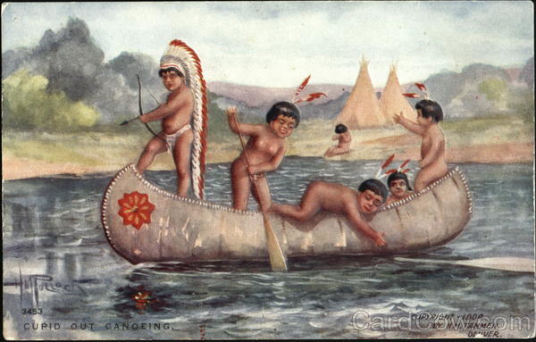 Cupid Out Canoeing H. M. Pollock Native Americana