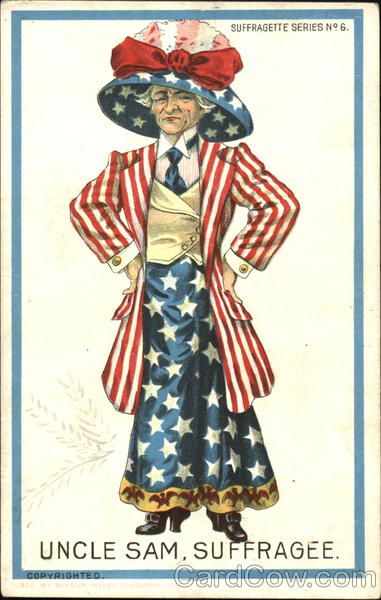 Uncle Sam Suffragee Women's Suffrage