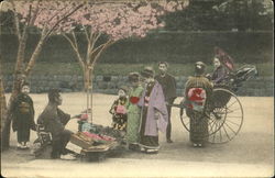 Hand Colored Rickshaw Postcard