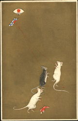 Mice with Kites Postcard