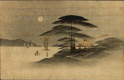 Hand Painted Wooden Card Postcard