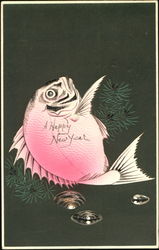 A Happy New Year Asian Postcard Postcard