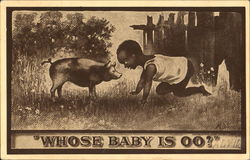 Whose Baby Is Oo? Black Americana Postcard Postcard