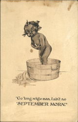 Go Long White Man I Ain't No September Morn Postcard