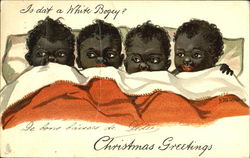 Christmas Greetings Black Americana Postcard Postcard