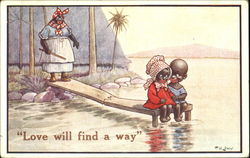 Love Will Find Away Black Americana Postcard Postcard