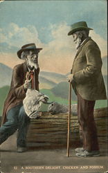 A Southern Delight Chicken And Possum Postcard