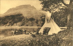 Indian Camp, Lake St. Mary Postcard