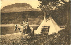 Indian Camp At St. Mary's Lake Native Americana Postcard Postcard