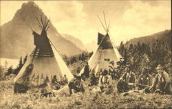 Indian Camp At Two Medicine Lake Postcard