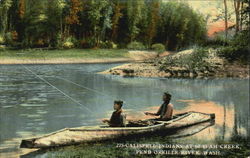 Calispell Indians At Si-Si-Ah Creek Postcard