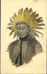 Indian Chief Native Americana Postcard Postcard