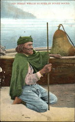 Old Indian Whale Hunter Of Puget Sound Postcard