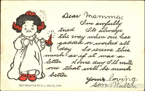 Girl in nightgown with candle Girls