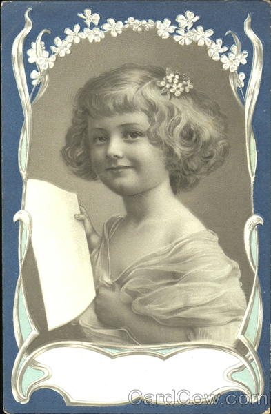 Pretty girl holding paper Girls