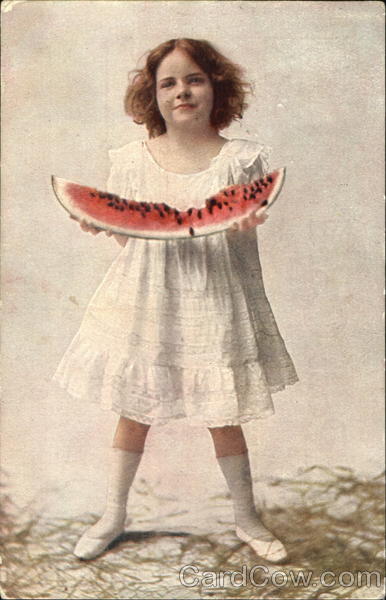 Little Girl Holding a Watermelon Girls