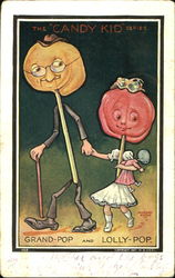 Grand Pop And Lolly Pop Postcard