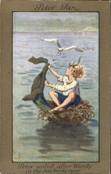Peter Pan on the Water Boys Postcard Postcard